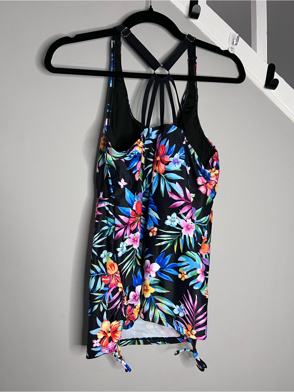 0055: Tankini with Shorts - Two Piece Tummy Control Side Tie Top with Boy Short - Picture 10 of 16